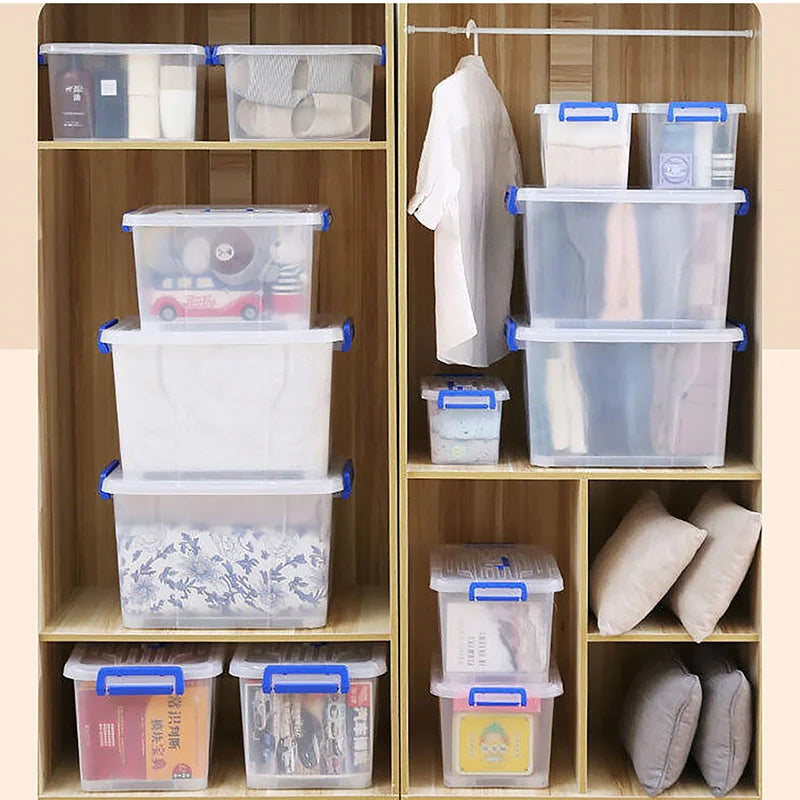 Storage Box with Lid Organizer Box Stackable Storage Trunk Storage Container Closet Organizer with Wheels Home Organizer
