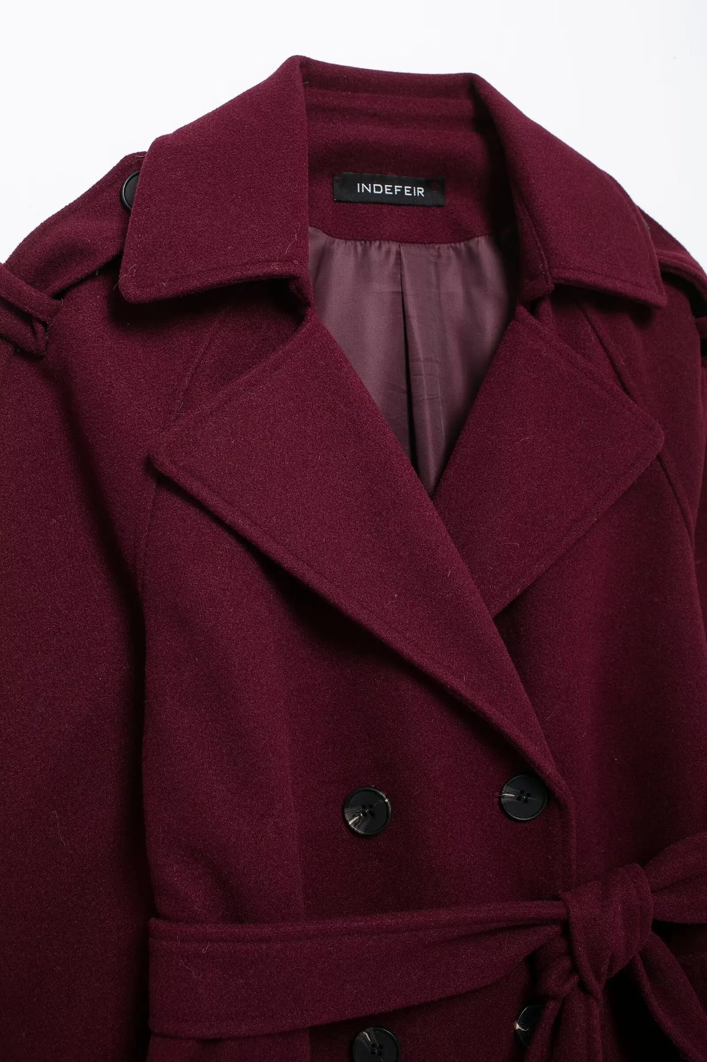 HH Winter Elegant Women Turn-Down Collar Long Coat Solid Long Sleeves Pocket Belt Double-Breasted Female Slim Windbreaker Coats