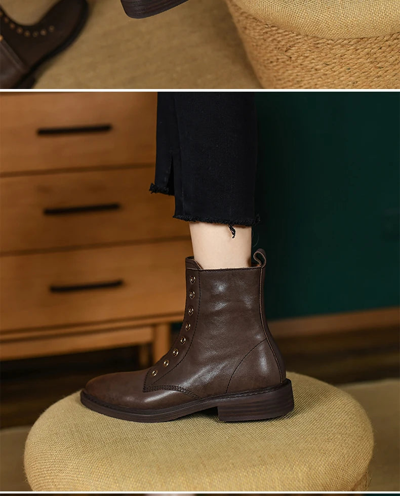 Ods Chelsea Boots High-top Boots Wear-resistant Breathable Fashion Trend Versatile Round Toe Casual Non-slip Spring and Autumn