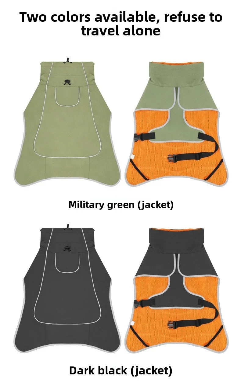 Dogs Clothes Pet Waterproof Raincoat Outdoor Sunny And Rainy Two Use Pet Clothing Medium And Large Dogs Raincoat