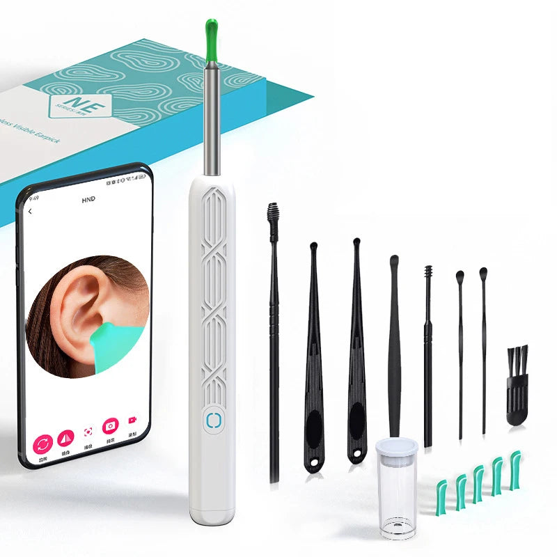 Intelligent WiFi Ear Health Device with Live Camera & LED Lighting, Solid ABS Plastic, Easy Transportation Design