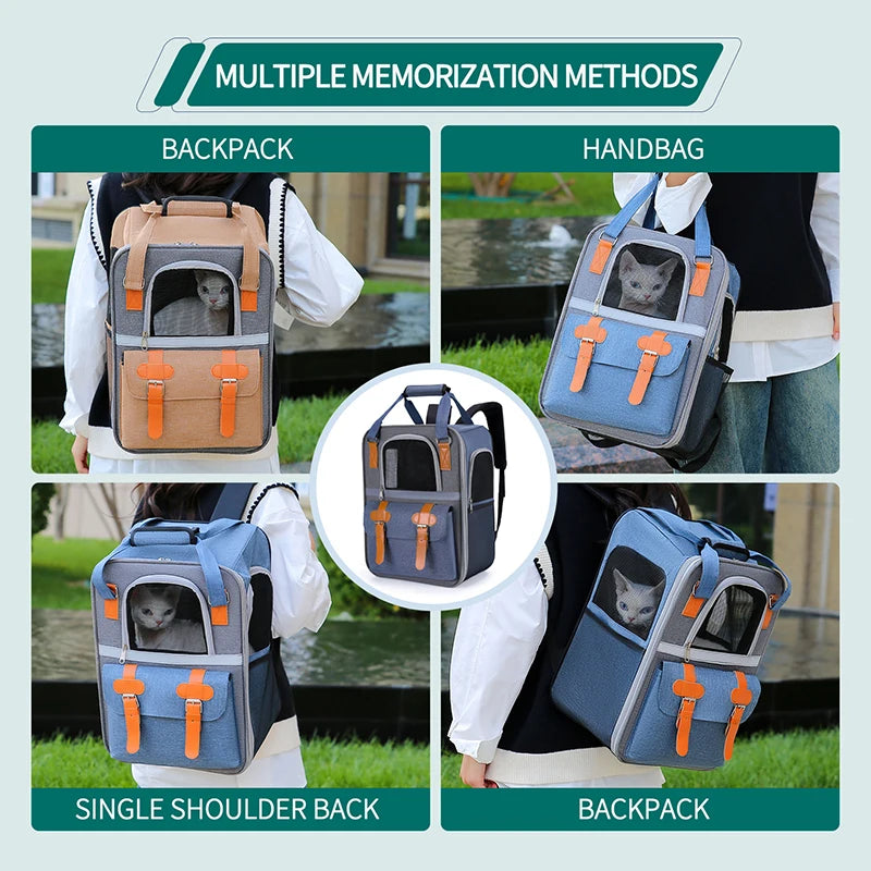 Portable Travel Pet Backpack , Dogs and Cats Travel Portable Back Bag, Large capacity, Pet Carrier Bag for Cats and Dogs,Portabl