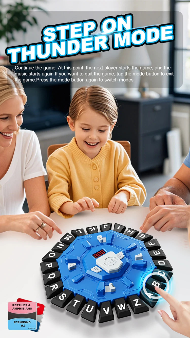 Word Game Family Board Game with Digital Display Timer Fun Fast-Paced 24-Letter Game for Learning Party Interactive
