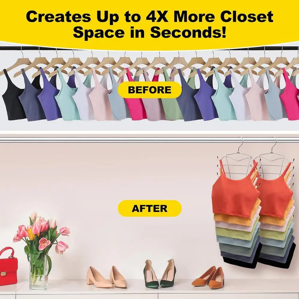 Foldable Mental Bra Hanger 8-layer Bra Hanger Sports Bra Hanger Space Saving Non-Slip Rotatable Sport Bras Holder for Closet