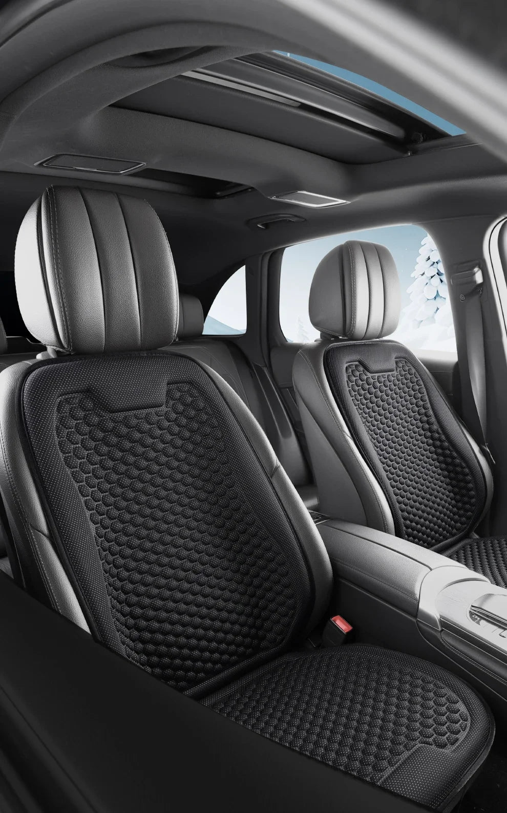 Breathable Comfortable Summer Cool Ice Silk Car Seat Cushions with 3D Spherical Protrusions Soft for Most Cars