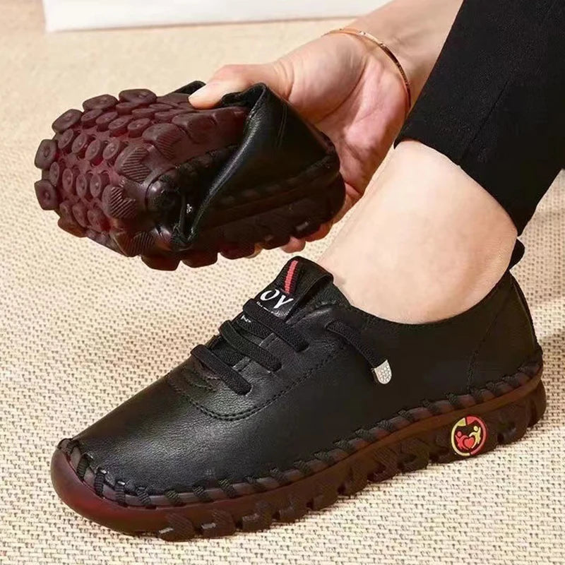 Sneakers for Women Leather Casual Vulcanized Female Shoe Soft Comfortable Flat Loafers Shoes Slip on Shoes Zapatillas De Mujer