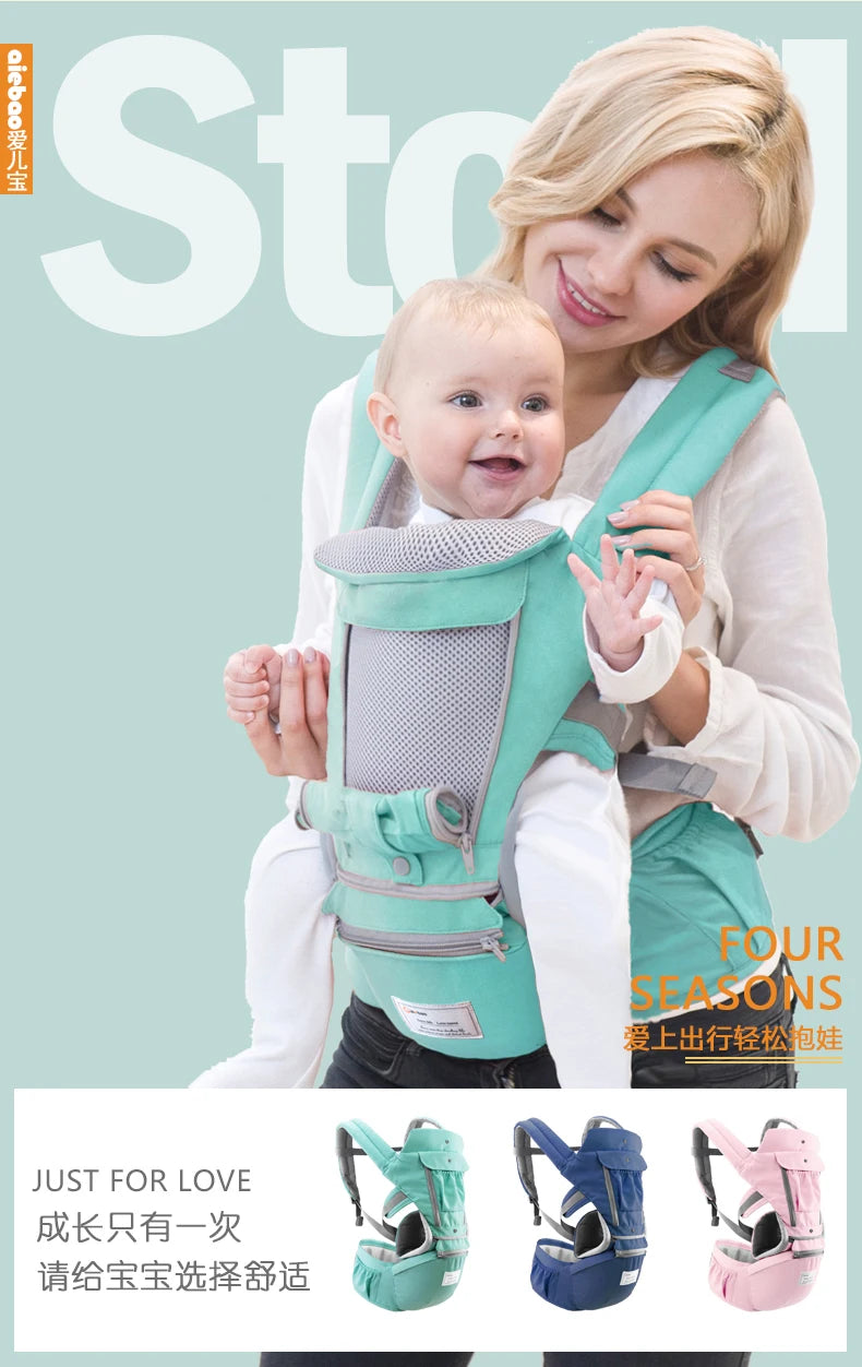 Breathable Ergonomic Baby Carrier Backpack Portable Infant Baby Carrier Kangaroo Hipseat Heaps Baby Sling Carrier Wrap for 0-36M