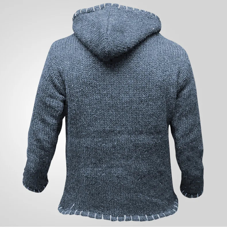 Pullovers Men Sweatshirts Sweaters Pockets Casual Loose Splice Hooded Knitted Drawstring Regular Thick Tops Autumn Winter