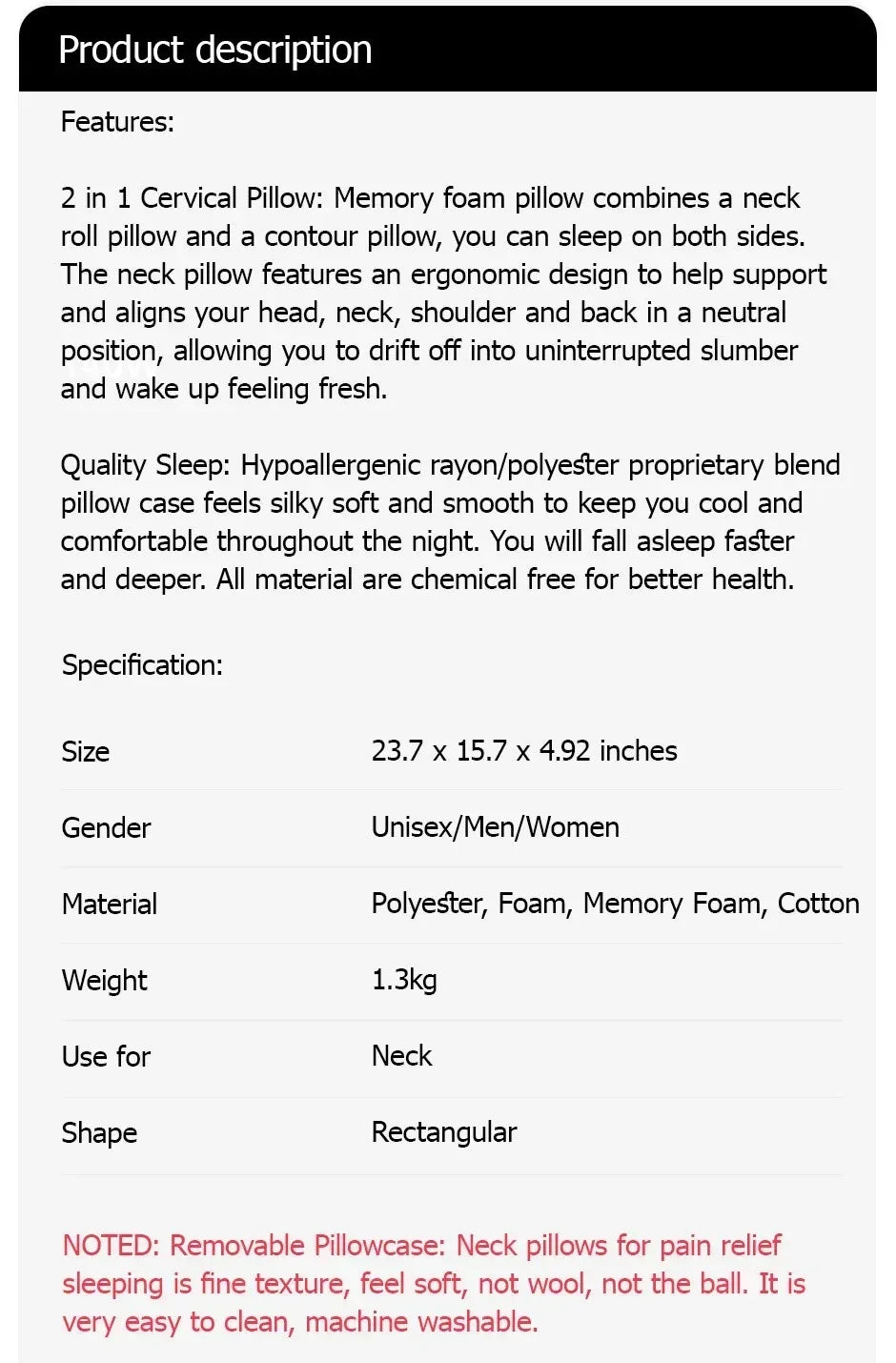 1pc Memory Foam Cervical Pillow Neck Protection Slow Rebound Memory Pillow Butterfly Shaped Cervical Neck Sleep care healthy