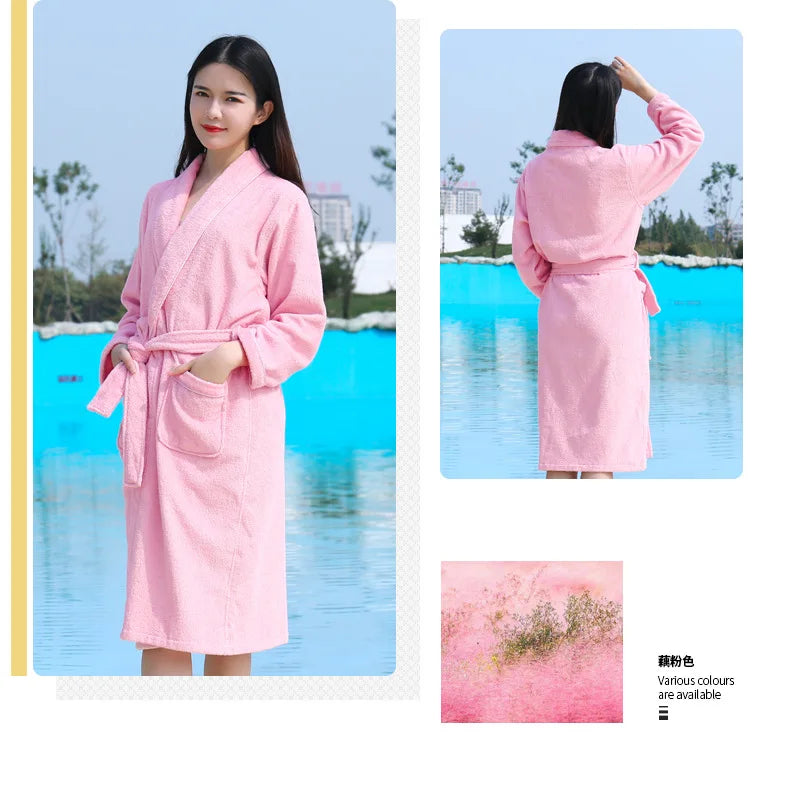Bathrobe Men Winter Thick Warm Long Bathrobe Plus Size Towel Fleece Soft Nightgowns Bridesmaid Kimono Bath Robes Dressing Gown