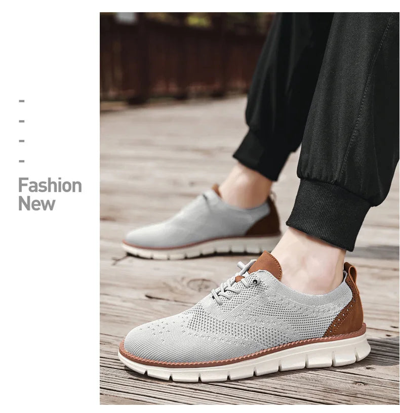 Men Casual Shoes Breeze Stylish Oxfords Fashion Formal Business Urban Breathable Shoes for Male Non Slip Dress Sneakers for Man