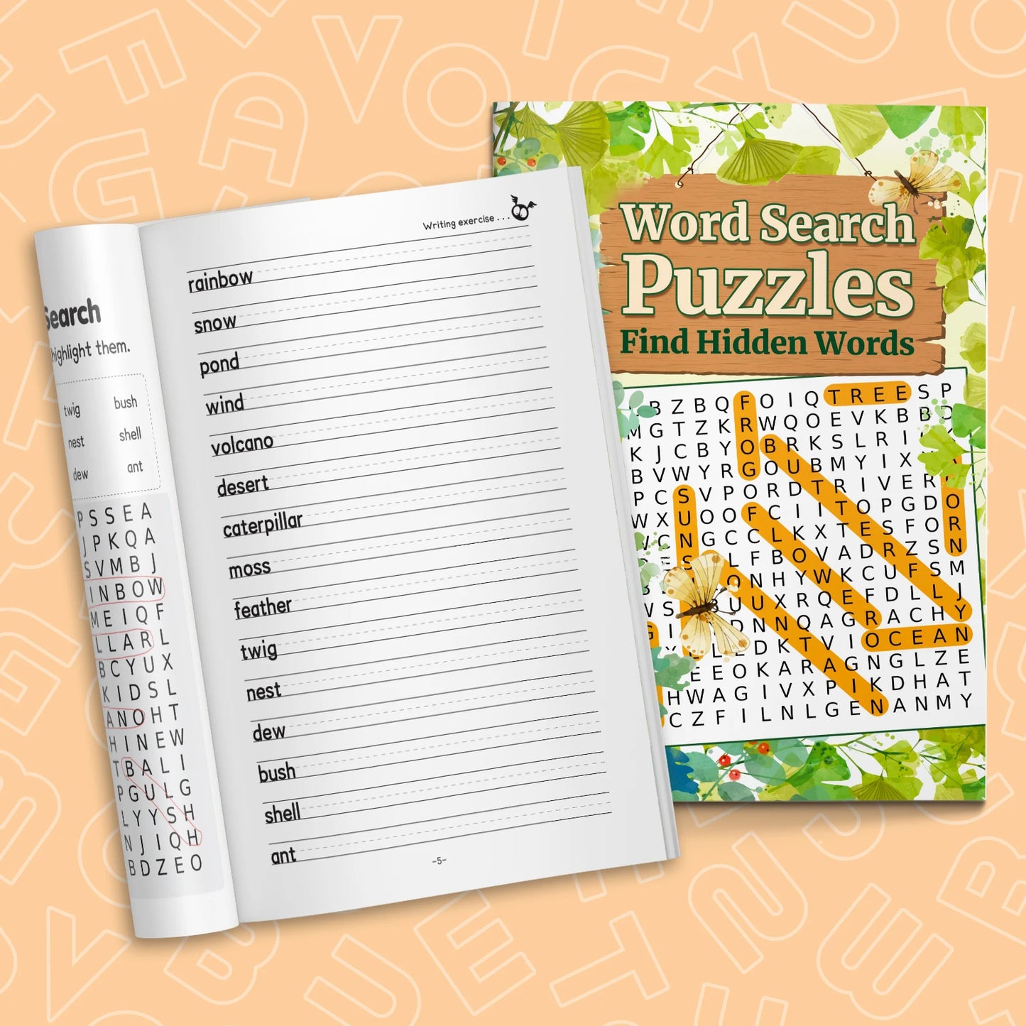 Word Search Puzzles – Find Hidden Words, Brain-Boosting Activity Book for Kids and Adults, Fun Vocabulary Game