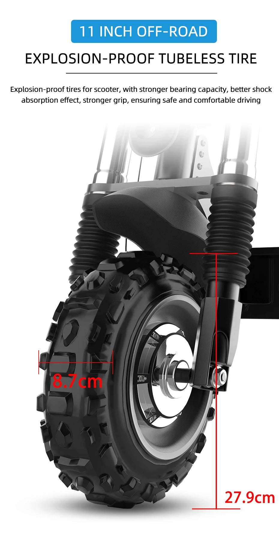 6000W Electric Scooter for Adults 85KM/H Max Speed Dual Motor 11" Off Road Tire E Scooter 30AH Lithium Battery Shock Absorption