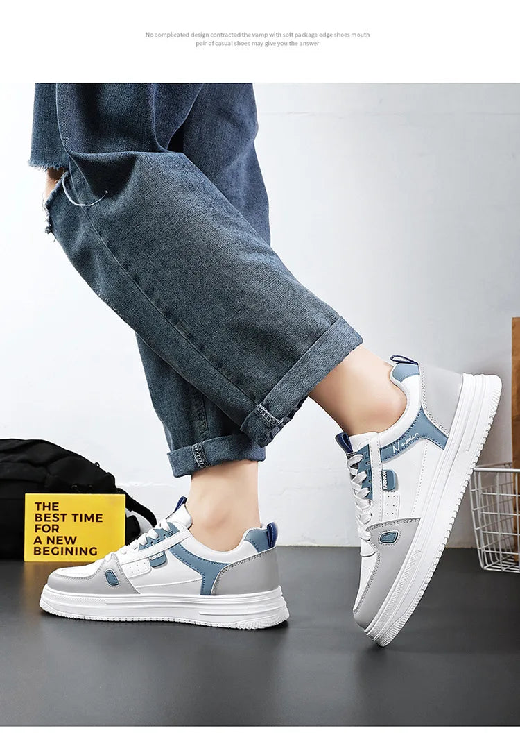 Men's shoes: Breathable, trendy, versatile, thick-soled white sneakers, sportswear, casual shoes, and board shoes