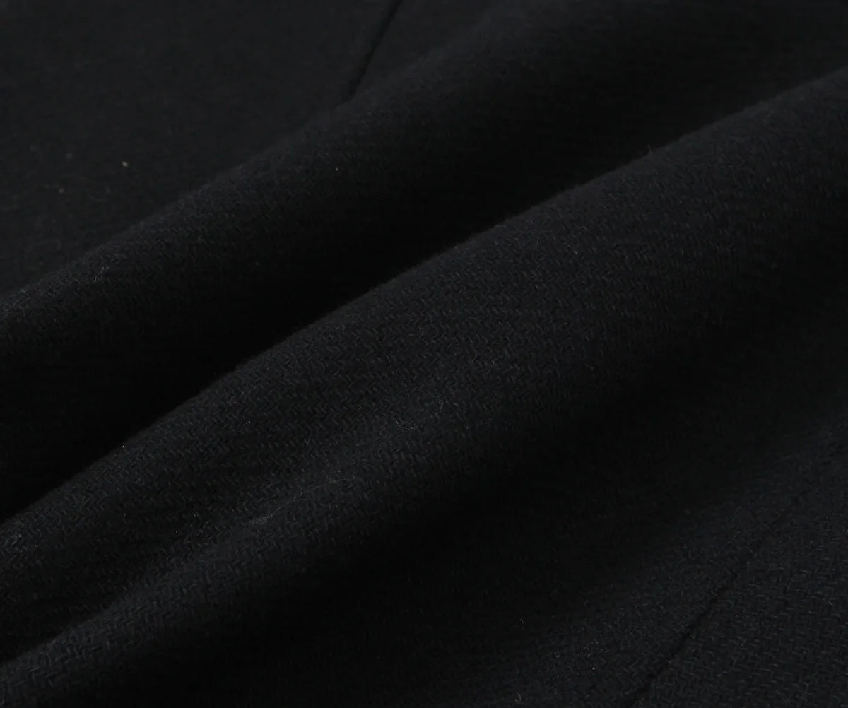 Woolen Coat Fall Fashion Black Long Coat Elegant And Pretty Women's Coats American Retro Autumn Outerwear Urban Coats