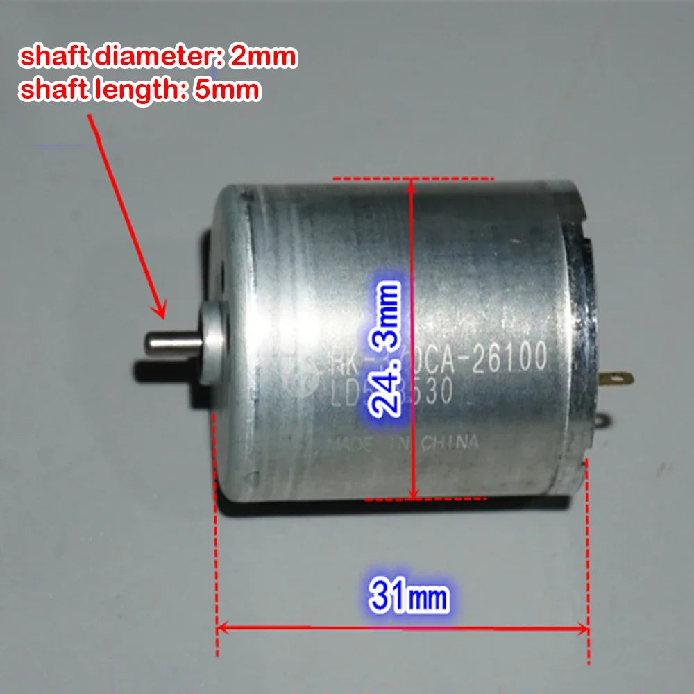 MABUCHI 370 Motor RK-370CA-26100 Electric Motor DC 3V-6V 10600RPM Large Torque High Speed Carbon Brush Mute Motor Boat Car Model