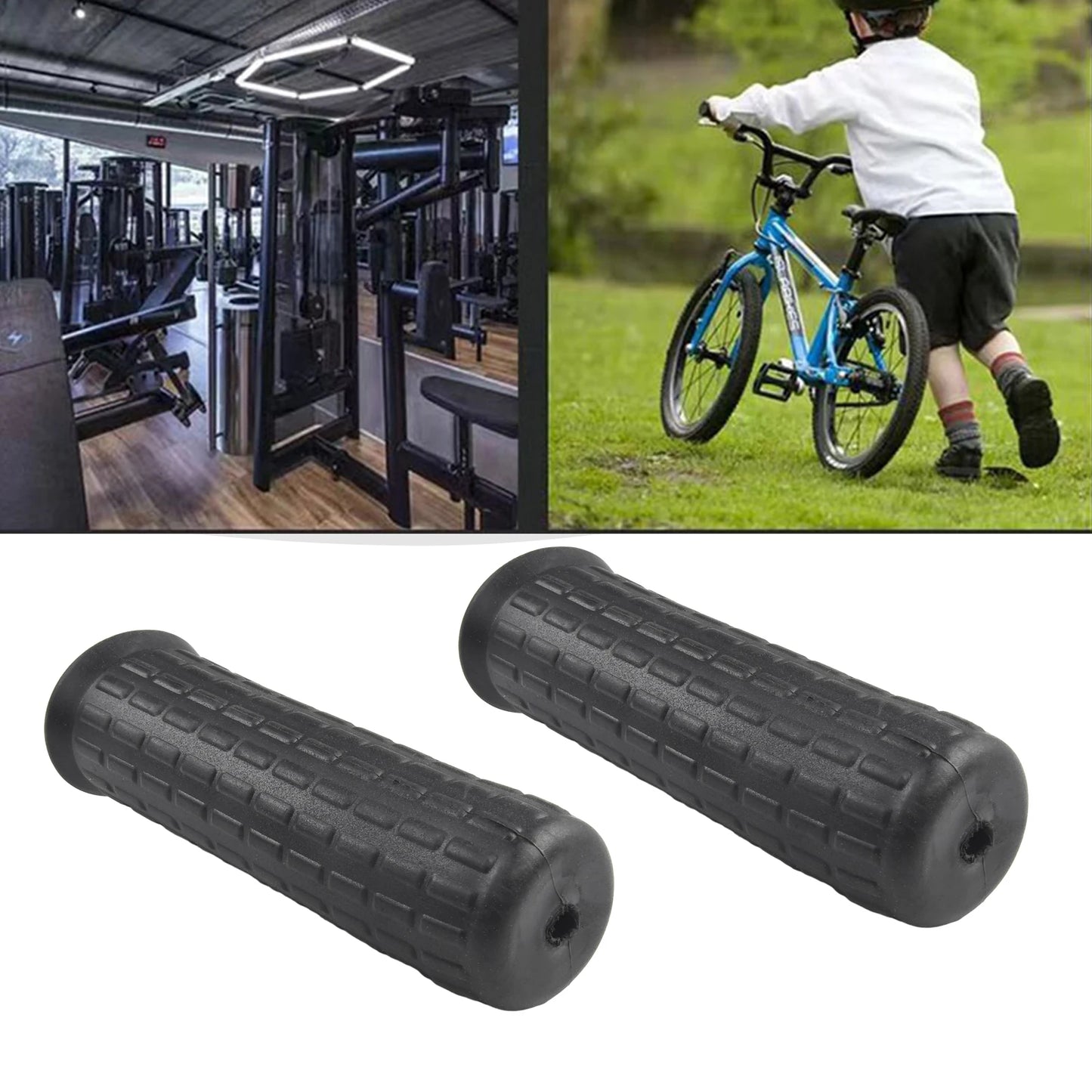 2pcs Wheelbarrow Handles Rubber Round Tubes Anti-Skid Shock Absorption Universal Weatherproof Replacement Handle Cover 12-32mm