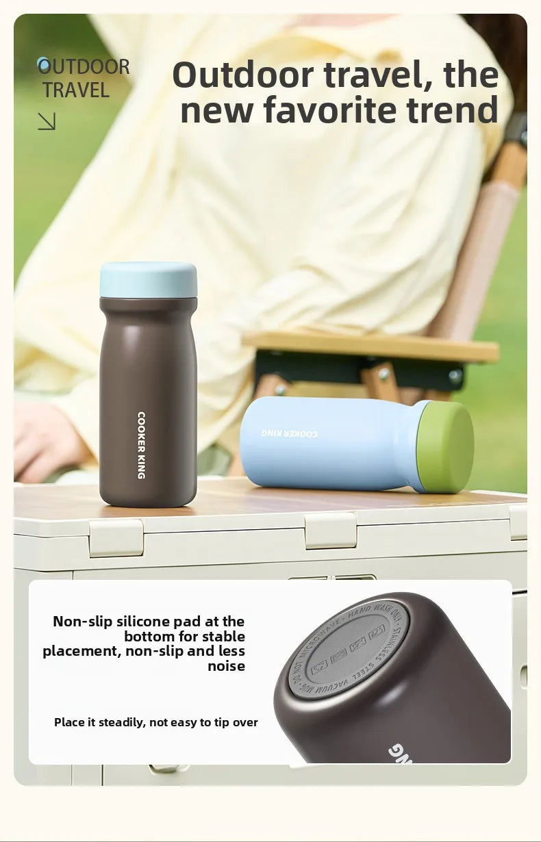 COOKER KING Leakproof Thermos for Travel Commuting Office Use Keep Your Beverages at Desired Temperature Stainless Stee