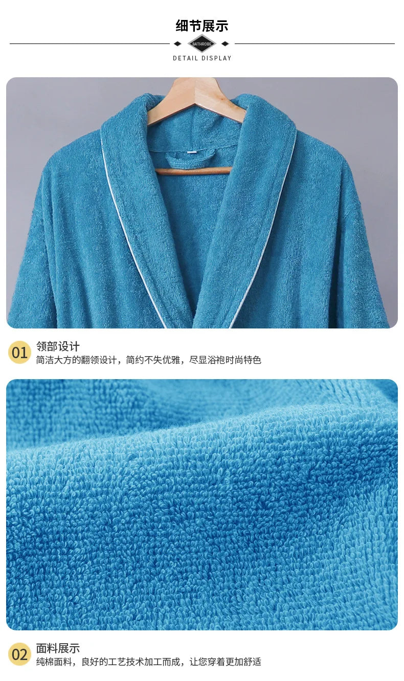 Bathrobe Men Winter Thick Warm Long Bathrobe Plus Size Towel Fleece Soft Nightgowns Bridesmaid Kimono Bath Robes Dressing Gown