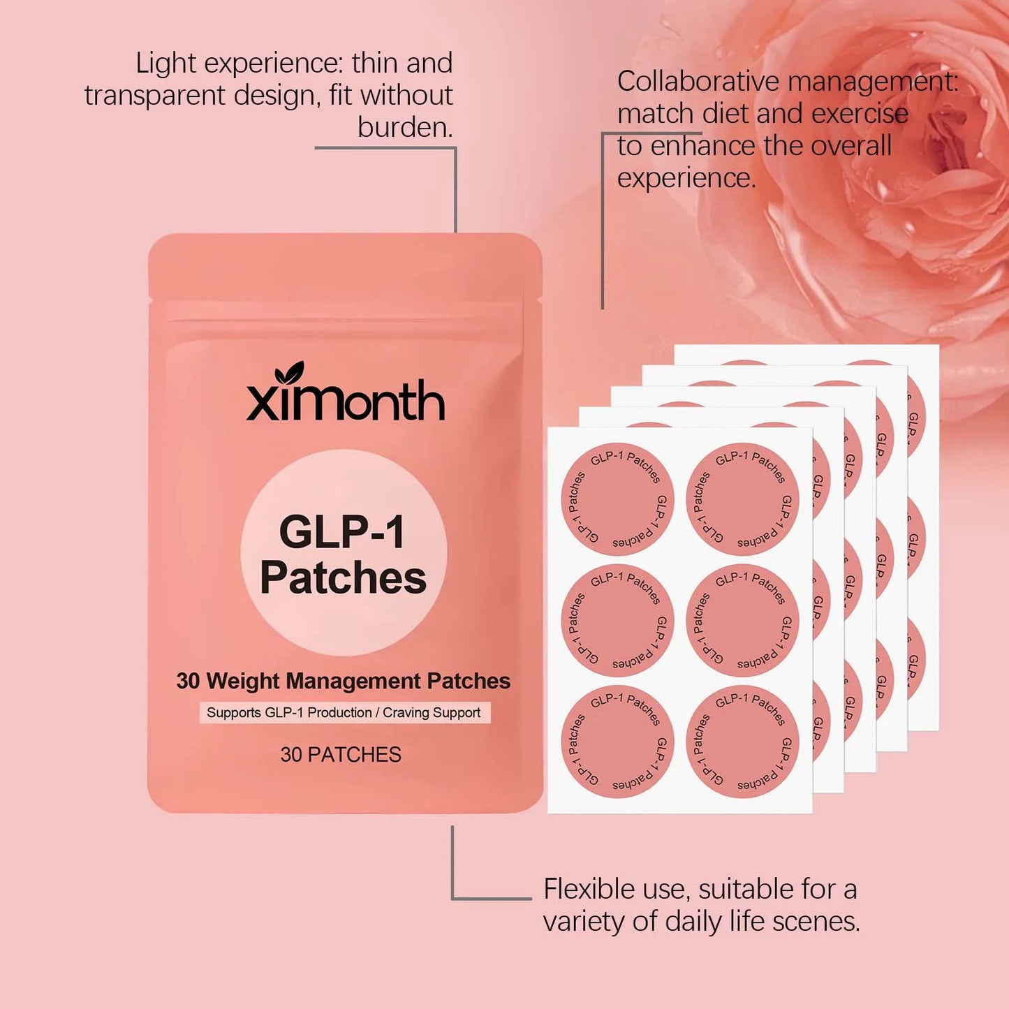 GLP-1 Patches For Body Shaping Fat Burning Anti Cellulite Improve Stomach Control Appetite Increase Metabolism Weight Loss Patch
