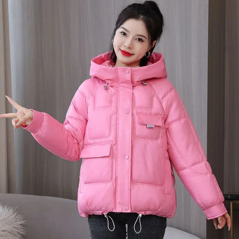 Coats New In Winter Puffer Hooded Coat For Women 2025 High Quality Parkas Demi-season Black Promotion Padding Woman Down Jacket