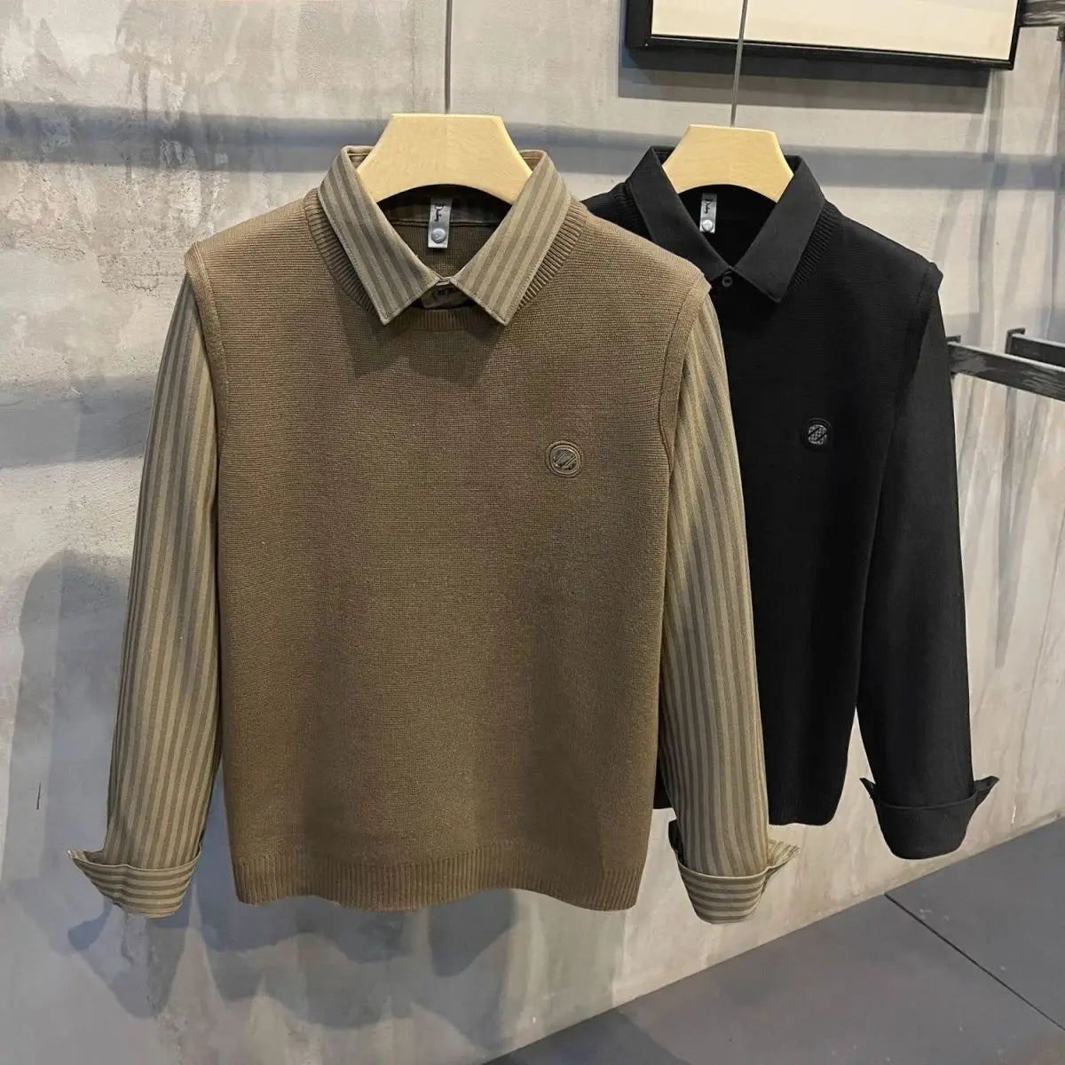 MenS Casual Pullovers For Daily Wear Spring And Autumn Comfortable Spliced Design Classic Style