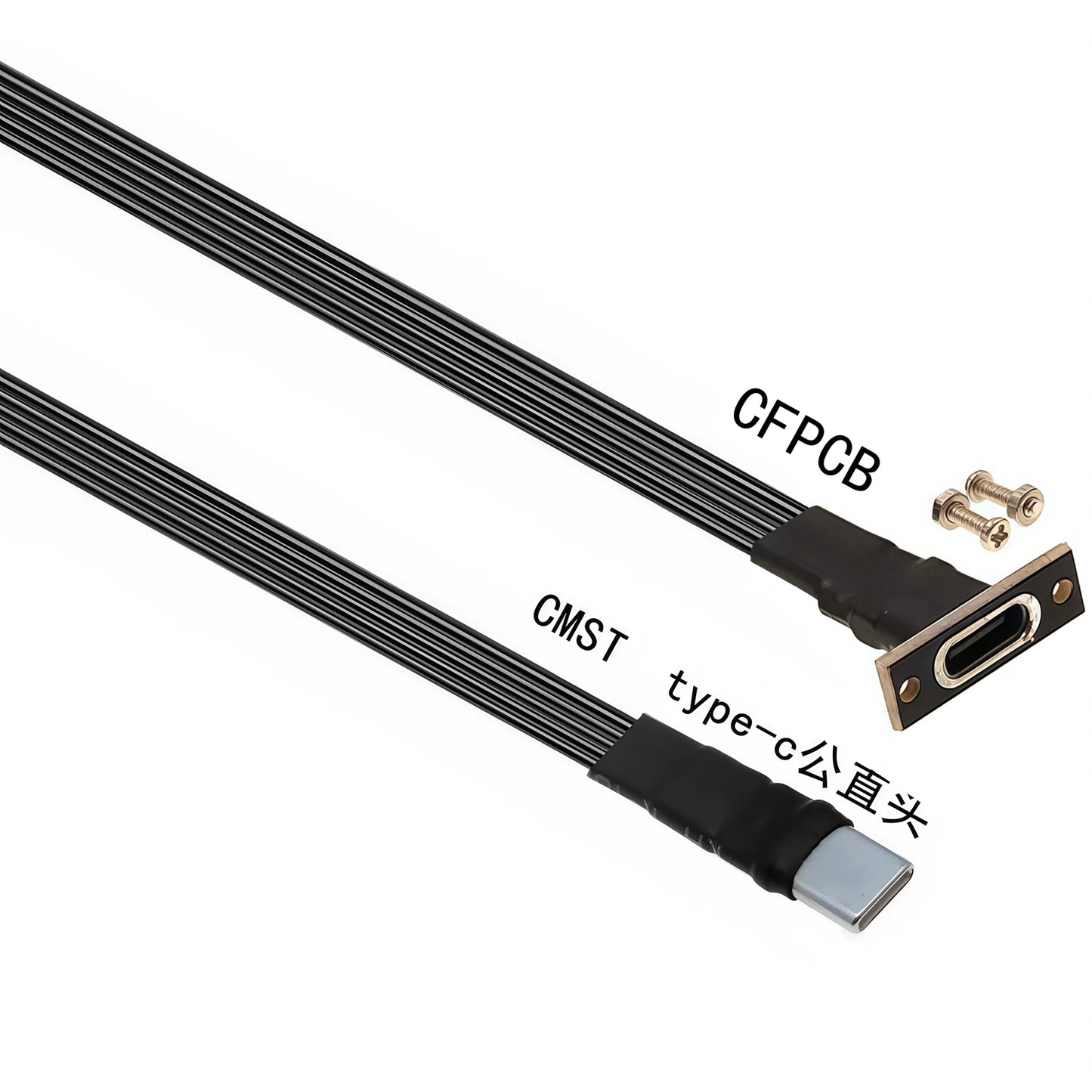 5CM 10CM 20CM 30CM 50CM 100CM USB 2.0 Type C to Type C Extension Cable 90° Adapter FPC FPV Band Flat USB C Cable 3A 5CM-100CM
