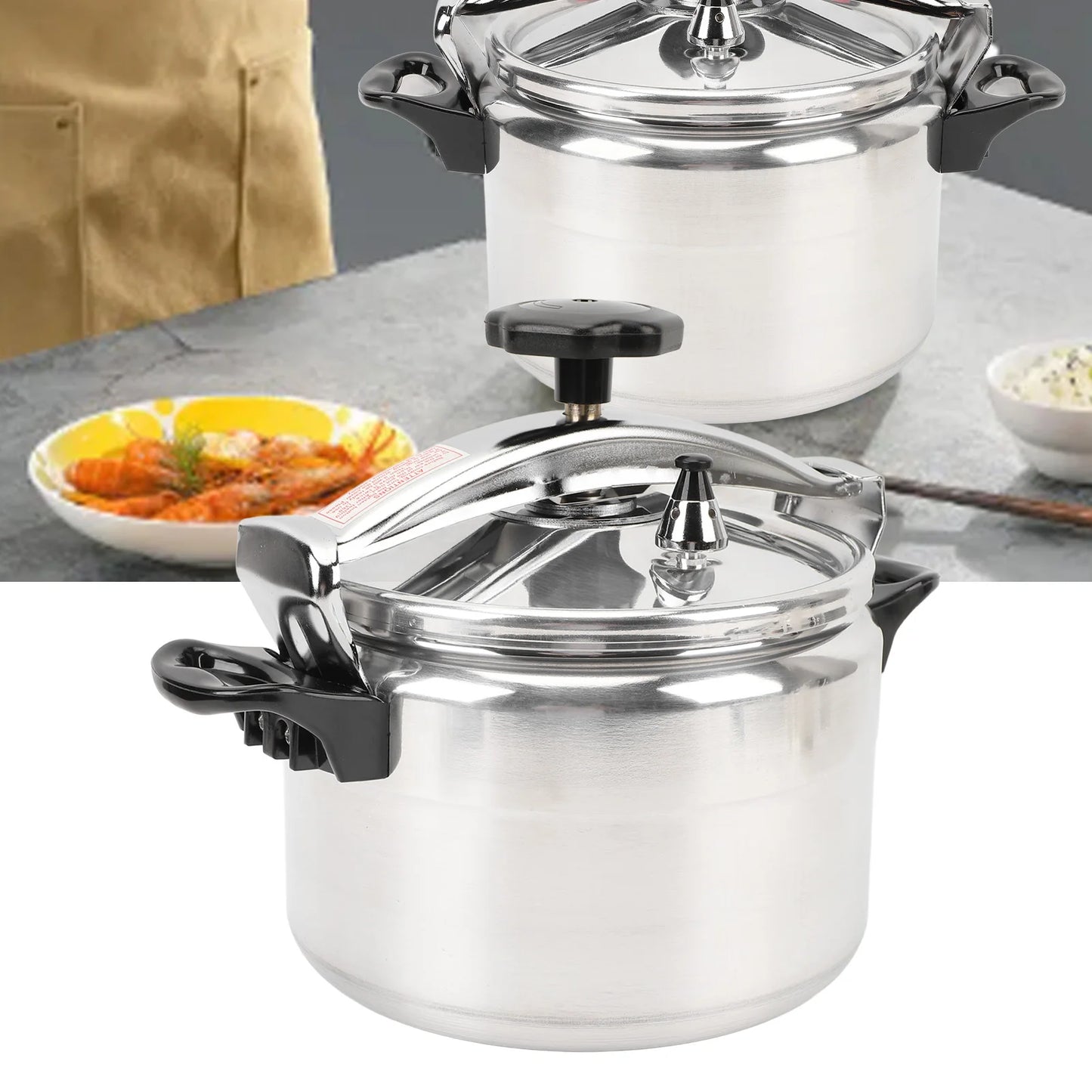 Pressure Cooker Professional 7L Large Capacity Efficient Safety non Coating Double Ears Aluminum Pressure Canner for Gas Stove