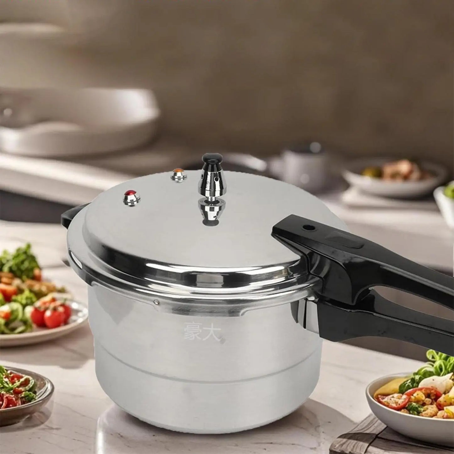 Pressure Cooker 5L Pressure Cookware with Steamer Insert Aluminum Alloy Cookware for Meat Poultry Seafood Vegetable Kitchen Cook