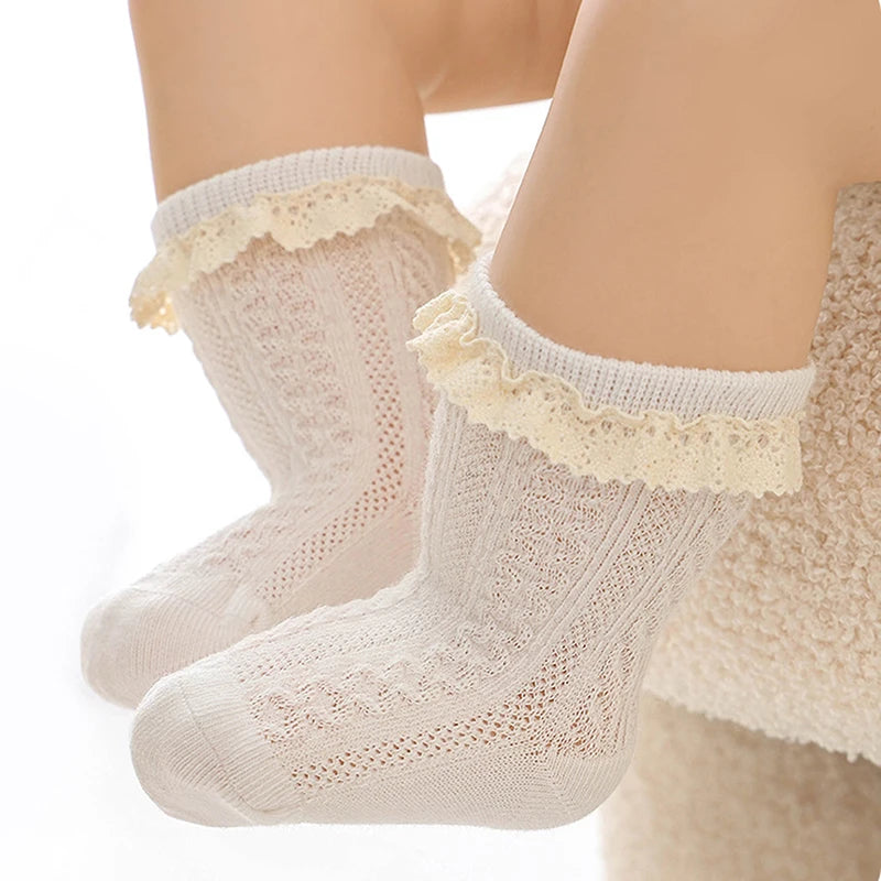 Adorable Infant Girls Ruffle Socks Perfect for Special Occasions like Baptisms Birthdays and Family Photoshoots