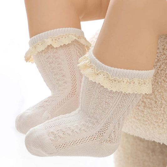 Adorable Infant Girls Ruffle Socks Perfect for Special Occasions like Baptisms Birthdays and Family Photoshoots