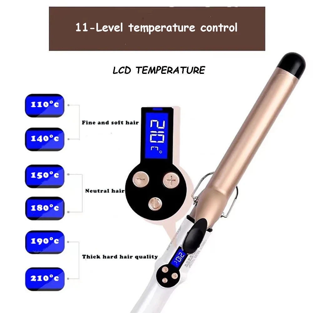Hair Curling Iron 9mm 13mm 19mm 22mm 25mm 32mm 38mm Ceramic Hair Curler Electric Salon Styling Tool Crimping Iron