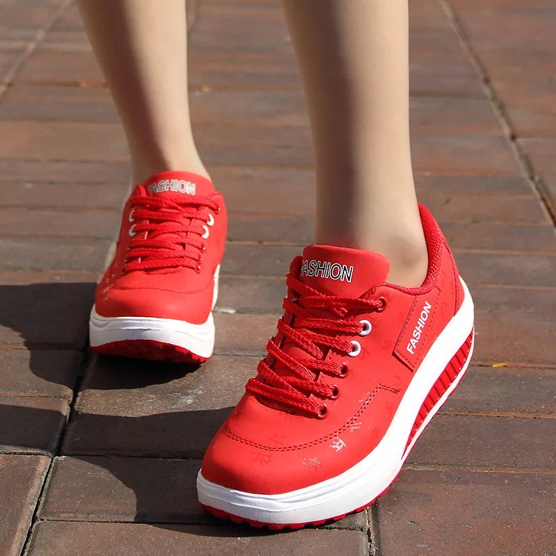 Women's Shoes Outdoor Casual Shoes Autumn Fashion Platform Vulcanized Shoes Flat Sole Walking Shoe Plus Size Lace-up Sneakers