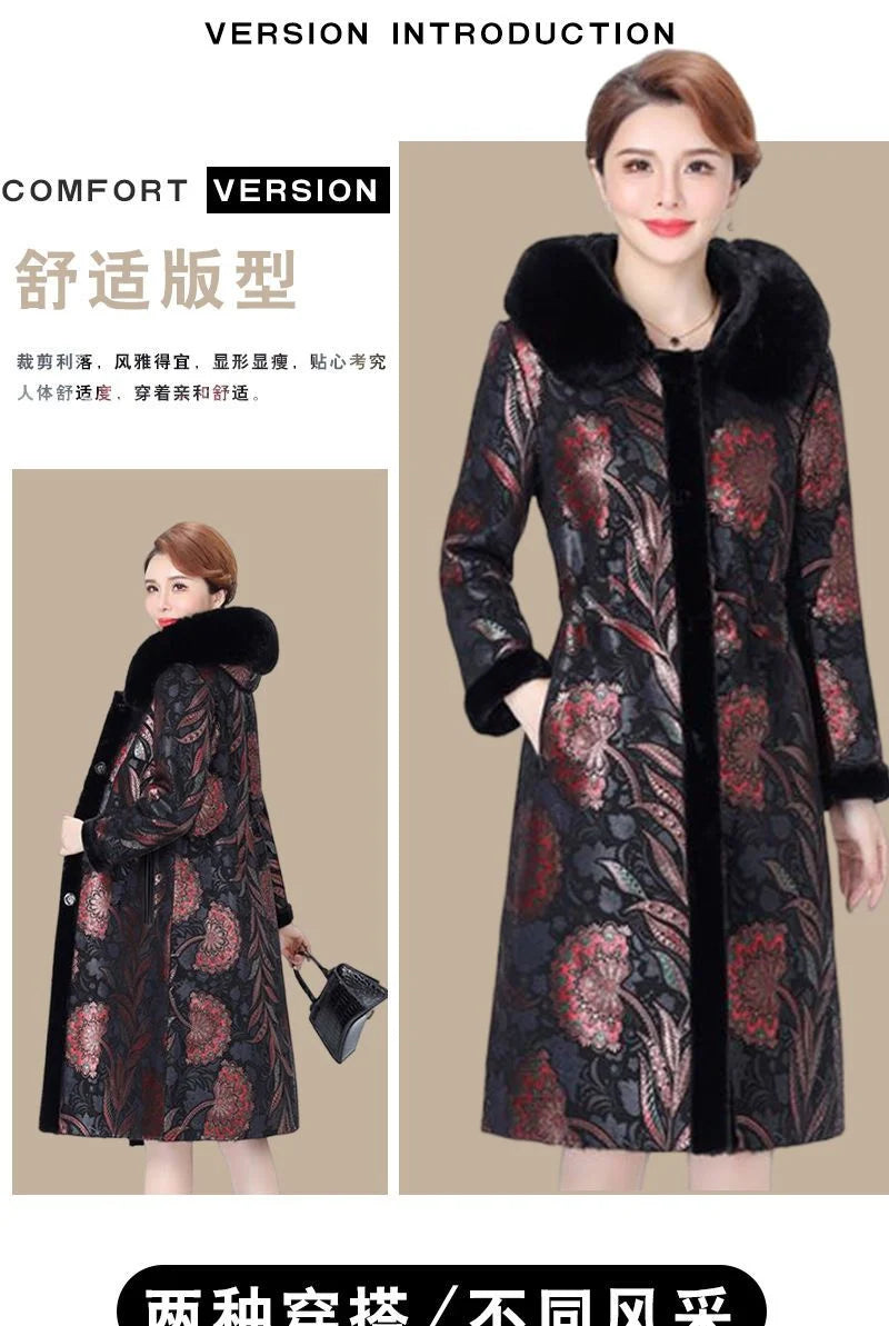 Fur Coat For Women Wearing Both Sides and Fur Integrated Coat 2023 New Loose Mother's Clothing Thickened and Warm Long Coat For