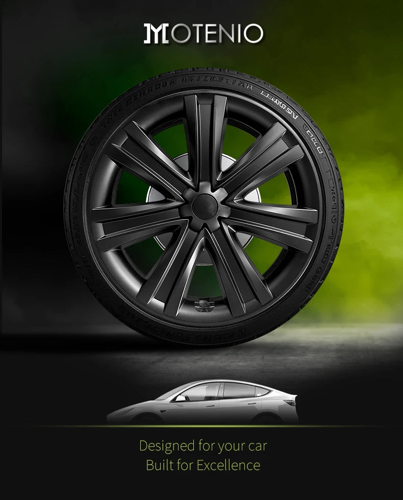 4PCS Hubcap Design for Tesla Model S（2022-2024）/Model Y （2020-2024）19 Inch Wheel Cover Performance Full Rim Hub Cover Accessorie