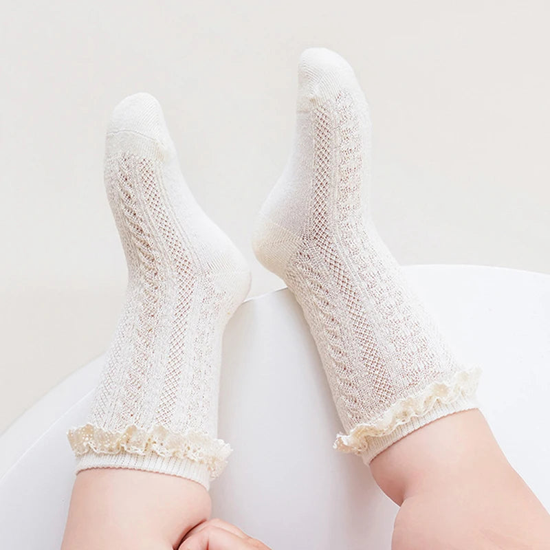 Adorable Infant Girls Ruffle Socks Perfect for Special Occasions like Baptisms Birthdays and Family Photoshoots