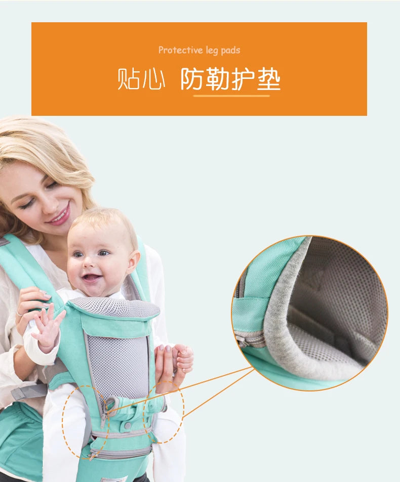 Breathable Ergonomic Baby Carrier Backpack Portable Infant Baby Carrier Kangaroo Hipseat Heaps Baby Sling Carrier Wrap for 0-36M