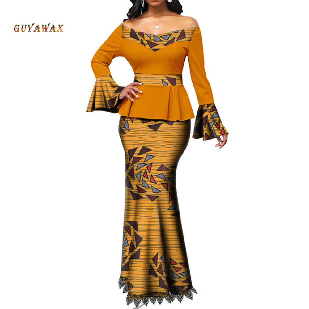 Sale African Women Plus Size Evening Dresses Wedding Party Long Luxury Sequin Gown Bodycon Mermaid Dress Ankara Ladies Clothing