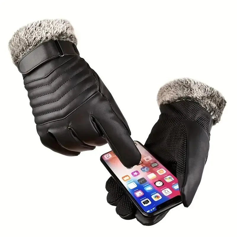 Winter -20 Degrees Cold-proof Ski Gloves Men Windproof Waterproof Keep Warm Gloves Touchscreen Anti Slip Soft Fluff Gloves