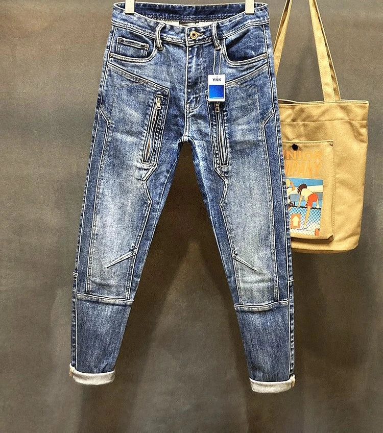 Jeans for Men Harem Torn High Quality Loose Mens Cowboy Pants Buggy Stylish Punk Boot Cut Vintage Ripped Washed Retro Trousers L