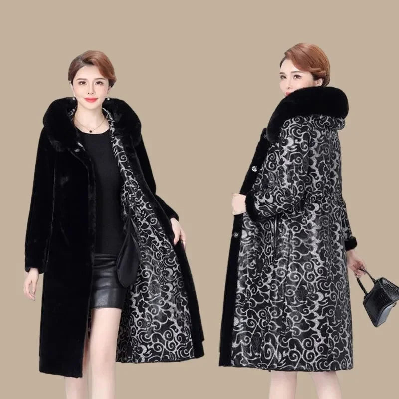 Fur Coat For Women Wearing Both Sides and Fur Integrated Coat 2023 New Loose Mother's Clothing Thickened and Warm Long Coat For