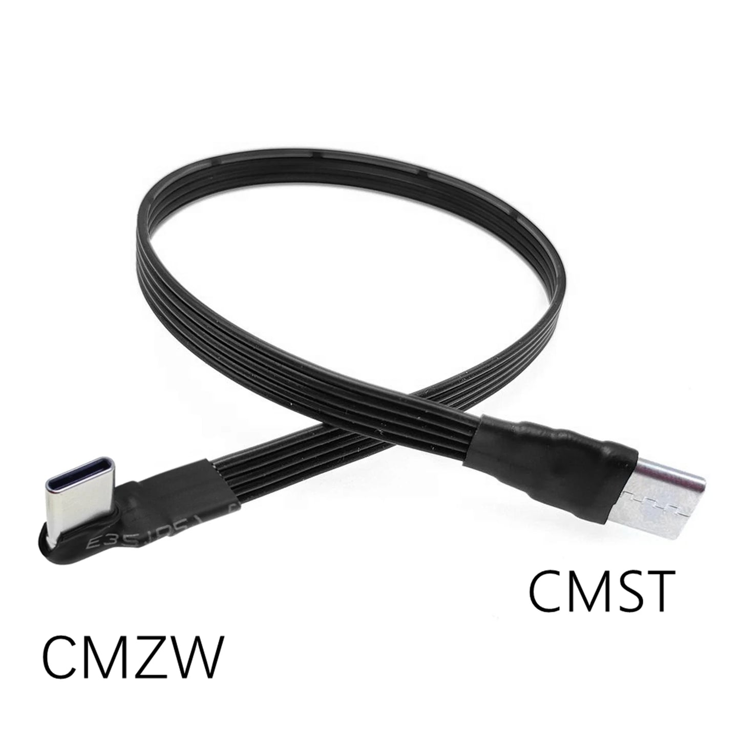 5CM 10CM 20CM 30CM 50CM 100CM USB 2.0 Type C to Type C Extension Cable 90° Adapter FPC FPV Band Flat USB C Cable 3A 5CM-100CM