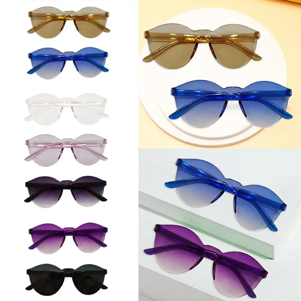 One-piece Frameless Sunglasses Women  Fashion Gradient  Sun Glasses Trending Eyewear