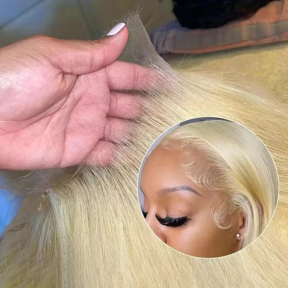 13x6 Body Wave Transparent Hd 42 46 Inch 613 Honey Blonde Lace Frontal Human Hair Wig 200 Density Brazilian 13x4 Lace Front Wig