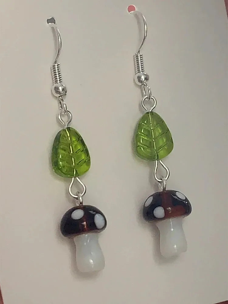 Mystical Mushroom dangle Earrings Cute women 2022 trending earrings fashion