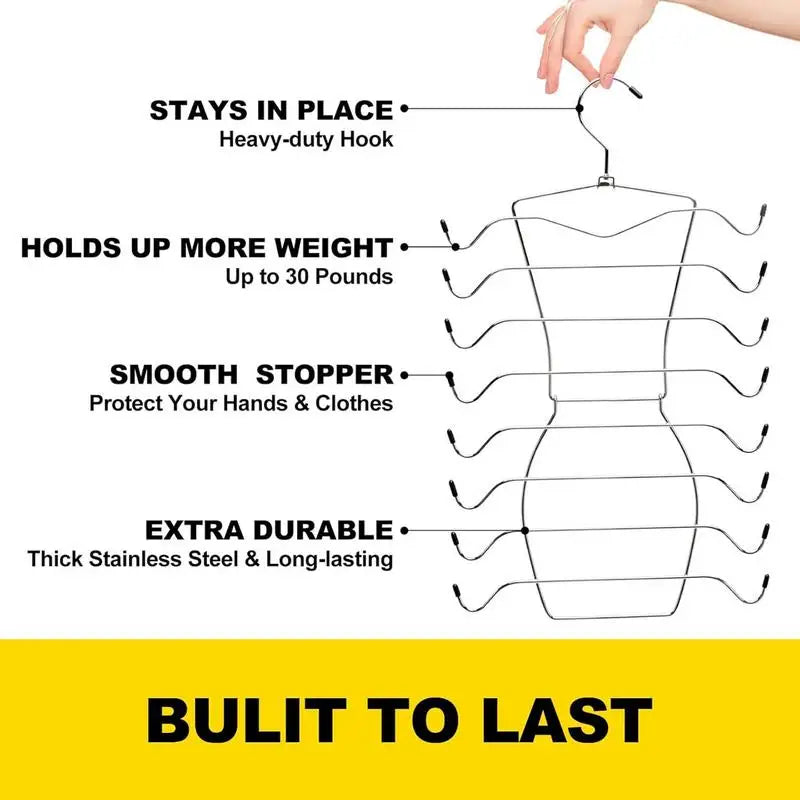 Foldable Mental Bra Hanger 8-layer Bra Hanger Sports Bra Hanger Space Saving Non-Slip Rotatable Sport Bras Holder for Closet