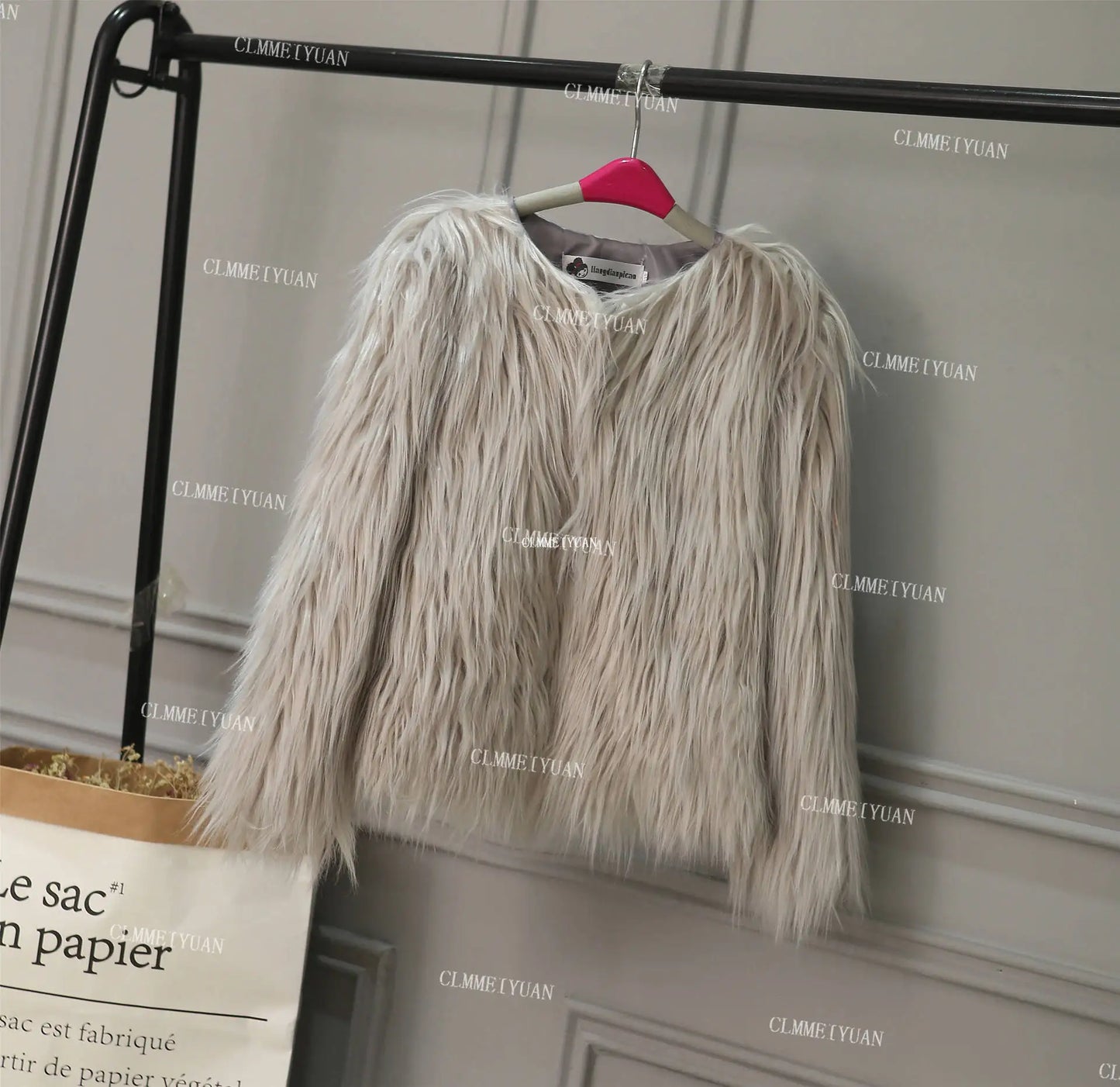 Fur Coat Children Girl Autumn Winter New Solid Color Round Neck Warm Go with Everything  Fashion Casual Brief Active