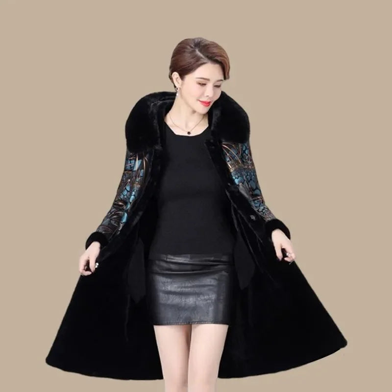 Fur Coat For Women Wearing Both Sides and Fur Integrated Coat 2023 New Loose Mother's Clothing Thickened and Warm Long Coat For