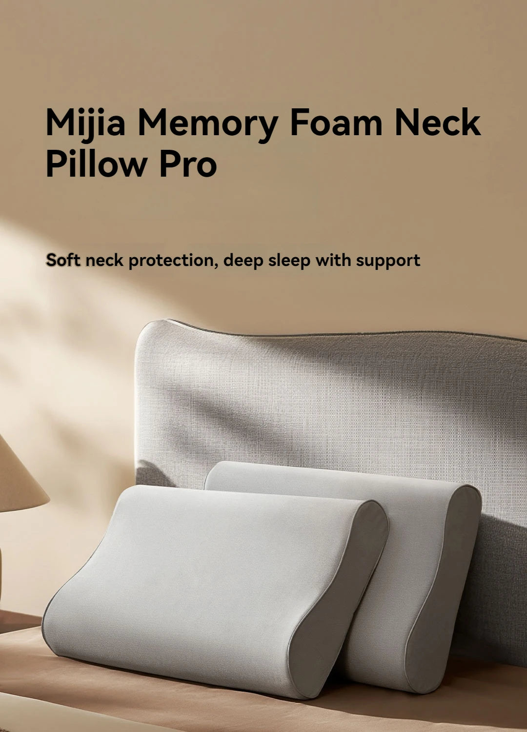 Xiaomi Mijia Memory Cotton Neck Pillow Pro Soft Breathable Antibacterial Strong Support 9cm 11cm High Low Curve Seamless Fit
