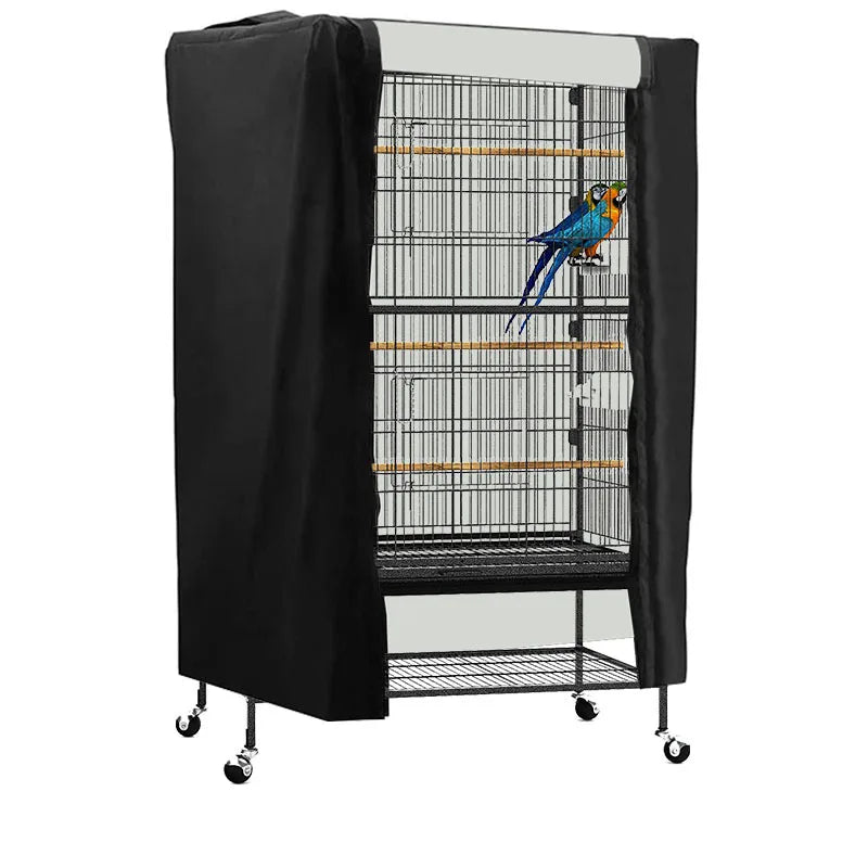 Waterproof Pet Bird Cage Cover Parrot Cages Cloth Black Large Universal Breathable Protective Home Pet Dustproof Shading Cover